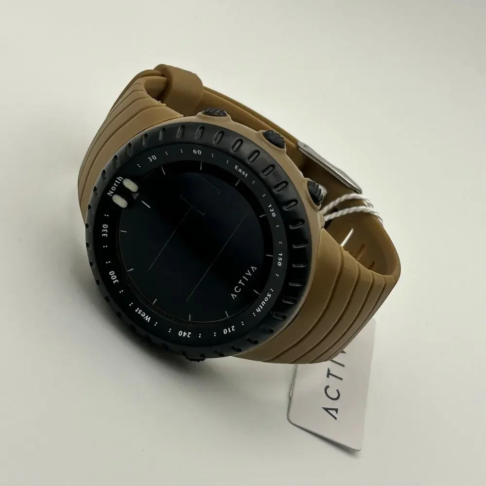 Activa Odyssey X Men’s Digital Watch Tan Silicon Band Black Bezel and Dial